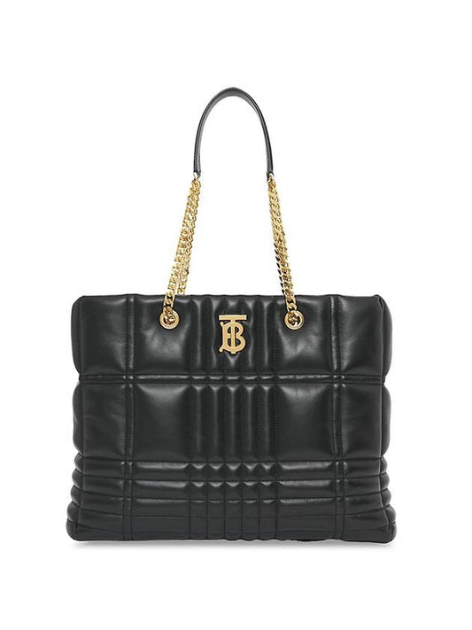 Lola Quilted Lambskin Medium Tote Bag Black - BURBERRY - BALAAN 1