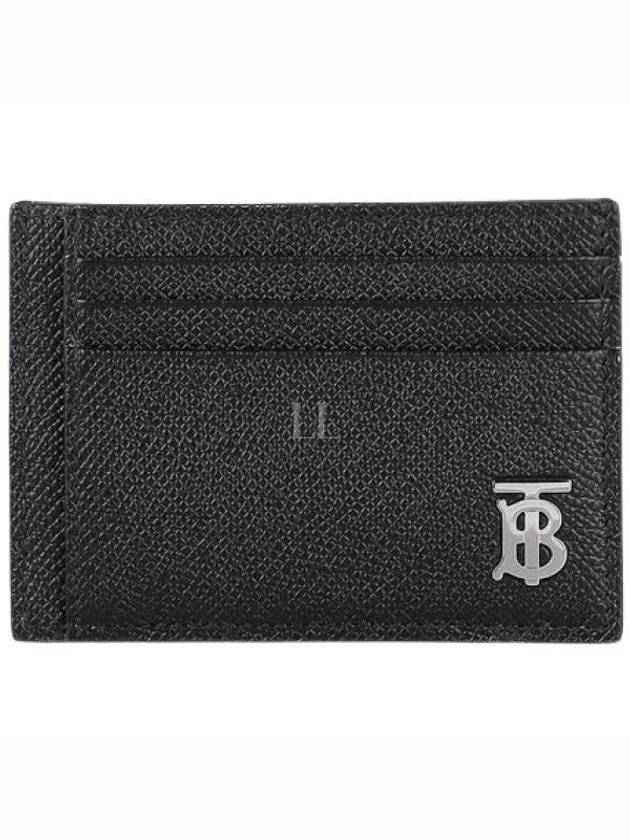 TB Money Clip Grainy Leather Card Wallet Black - BURBERRY - BALAAN 2