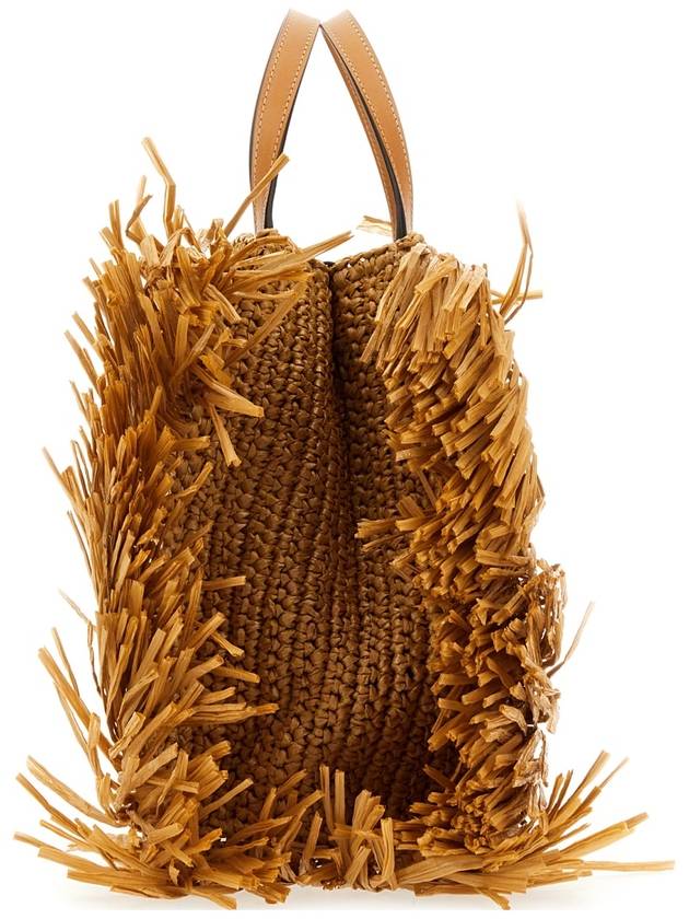 Medium Fringe Raffia Shopping Shoulder Bag Brown - ETRO - BALAAN 4