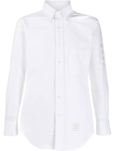 Men's Oxford Classic Fit Long Sleeve Shirt White - THOM BROWNE - BALAAN 1