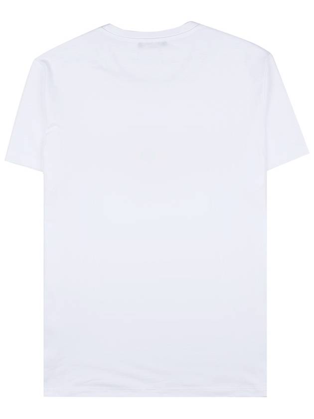 Men's Metallic Gold Logo Print Cotton Short Sleeve T-Shirt White - BALMAIN - BALAAN 3