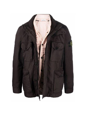 Wappen David TC Zip-Up Jacket Brown - STONE ISLAND - BALAAN 1