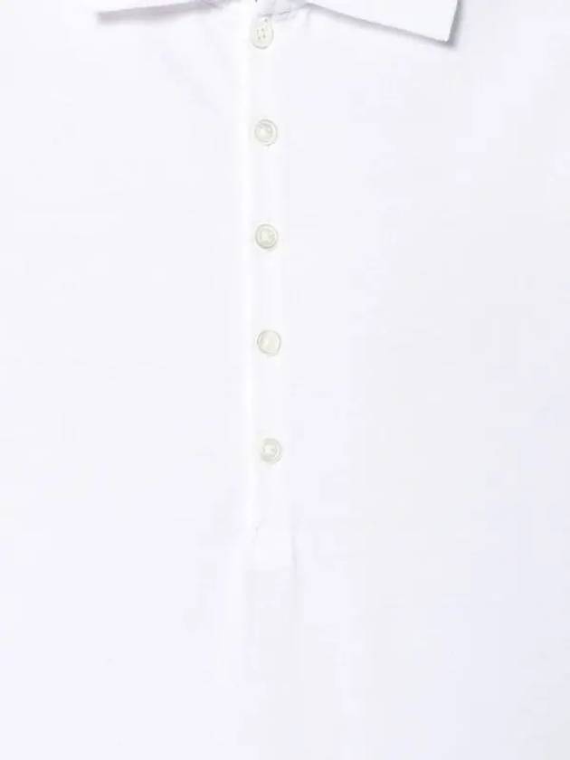 Side Slit Three Stripe Tab Short Sleeve Polo Shirt White - THOM BROWNE - BALAAN 3