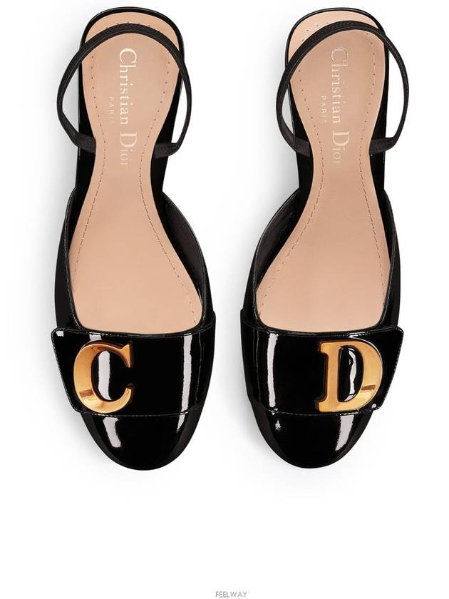 C'est Patent Calfskin Slingback Pumps Black - DIOR - BALAAN 3