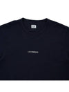 Logo Print Cotton Short Sleeve T-Shirt Navy - CP COMPANY - BALAAN 4