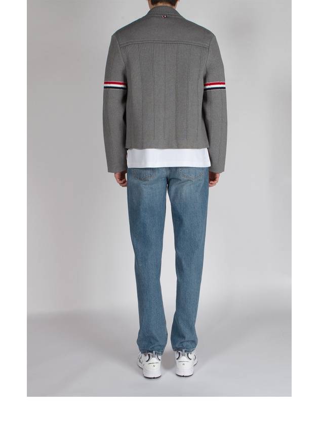 Single Breasted Button Cotton Jacket Grey - THOM BROWNE - BALAAN 6