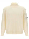 Lambswool GRS Turtle Neck Knit Top White - CP COMPANY - BALAAN 2