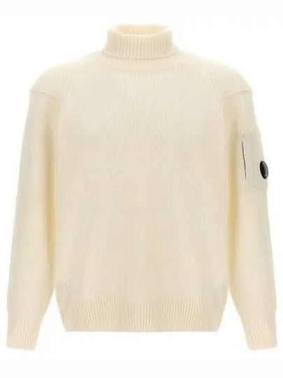 Lambswool GRS Turtle Neck Knit Top White - CP COMPANY - BALAAN 2