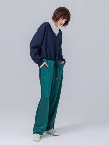 Satin Banding Straight Pants Green - PAGE STUDIO - BALAAN 1