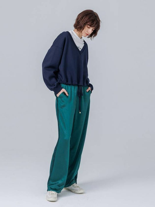 Satin Banding Straight Pants Green - PAGE STUDIO - BALAAN 2