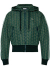 Monogram Jacquard Zip-Up Hooded Jacket - LACOSTE - BALAAN 1