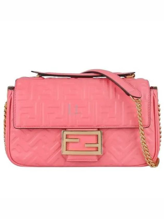 Baguette Medium Nappa Leather Chain Shoulder Bag Pink - FENDI - BALAAN 2