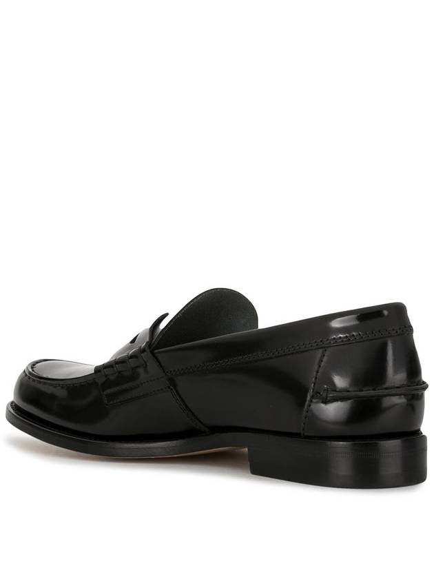 Stamped Monogram Semi-Shiny Leather Loafers Black - TOD'S - BALAAN 4