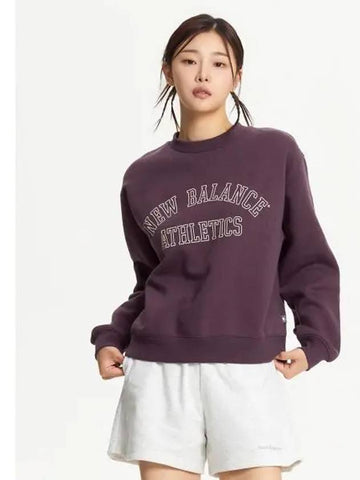 NBNCE4S062 WOMEN Arched graphic sweatshirt PURPLE - NEW BALANCE - BALAAN 1