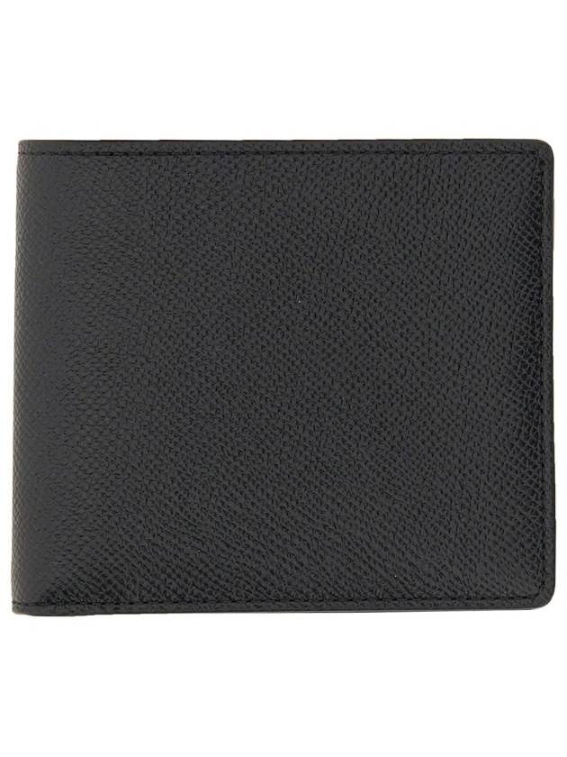 Stitched Bifold Leather Half Wallet Black - MAISON MARGIELA - BALAAN 2