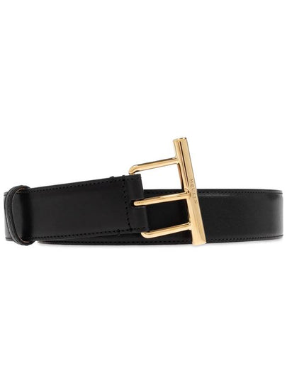 Engraved Sling Logo Leather Belt Black - ALEXANDER MCQUEEN - BALAAN 2