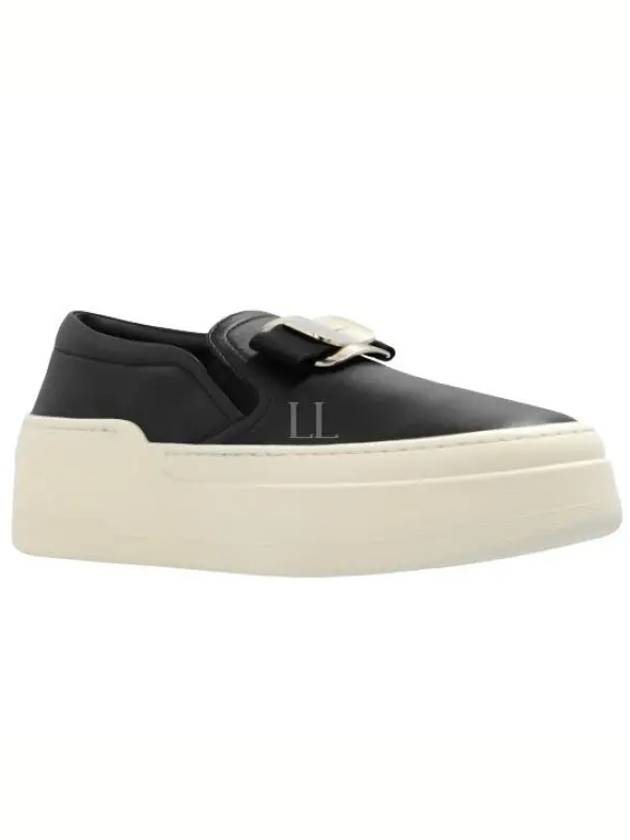 Vara Bow Plate Slip-Ons Black - SALVATORE FERRAGAMO - BALAAN 2