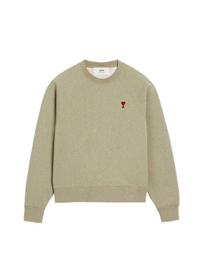 Cotton Heart Logo Sweatshirt Green - AMI - BALAAN 2