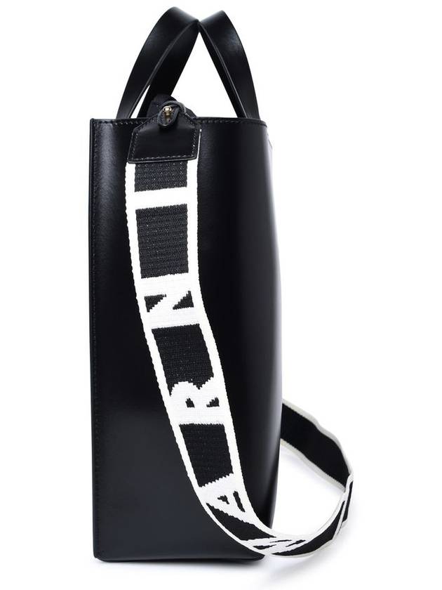 Museo Small Leather Tote Bag Black - MARNI - BALAAN 7