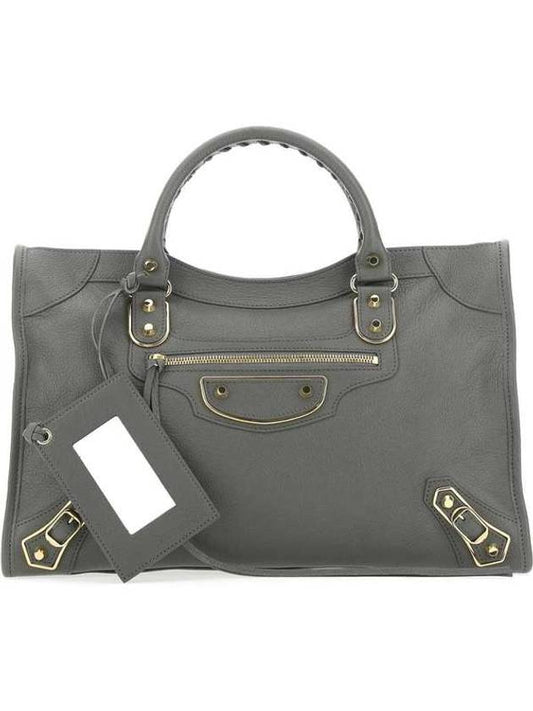 Classic Metallic Edge City Tote Bag Dark Grey - BALENCIAGA - BALAAN 1