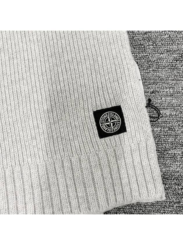 Kids Logo Patch Wool Cashmere Muffler Melange Gray 7916N02Z3 V0M64 - STONE ISLAND - BALAAN 3