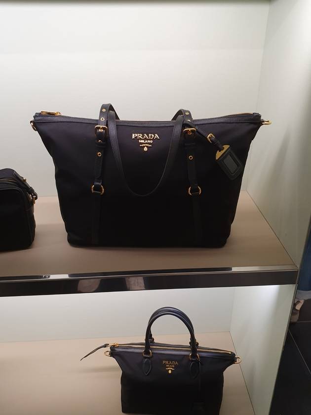 Gold Hardware Milan Logo Tote Bag Black - PRADA - BALAAN 4