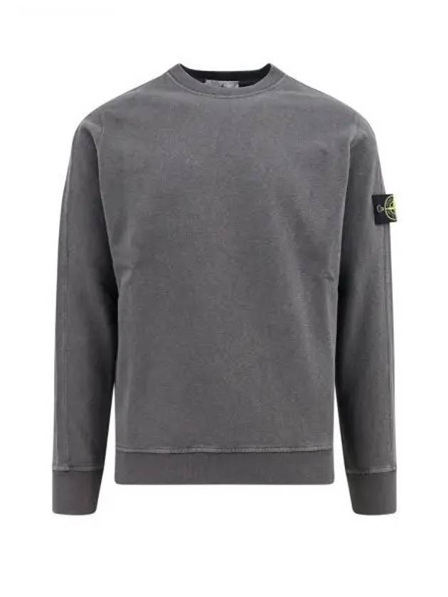 Logo Patch Crew Neck Sweatshirt Dark Grey - STONE ISLAND - BALAAN 2