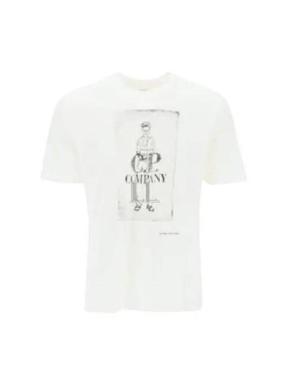 24/1 Jersey Artisanal Card Short Sleeve T-Shirt White - CP COMPANY - BALAAN 2