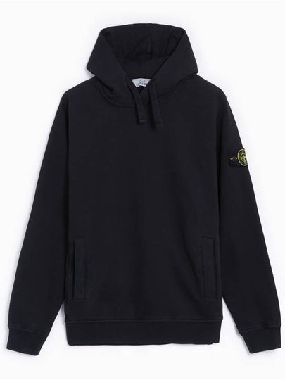 Wappen Patch Brushed Cotton Fleece Hoodie Black - STONE ISLAND - BALAAN 2