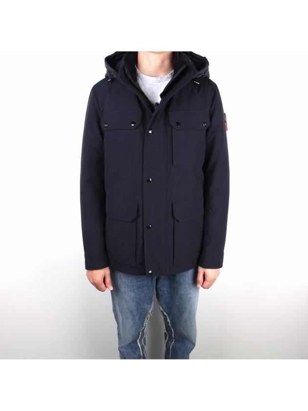 Fryatt Big Logo Military Down Zip Up Hoodie Navy - MONCLER - BALAAN 2