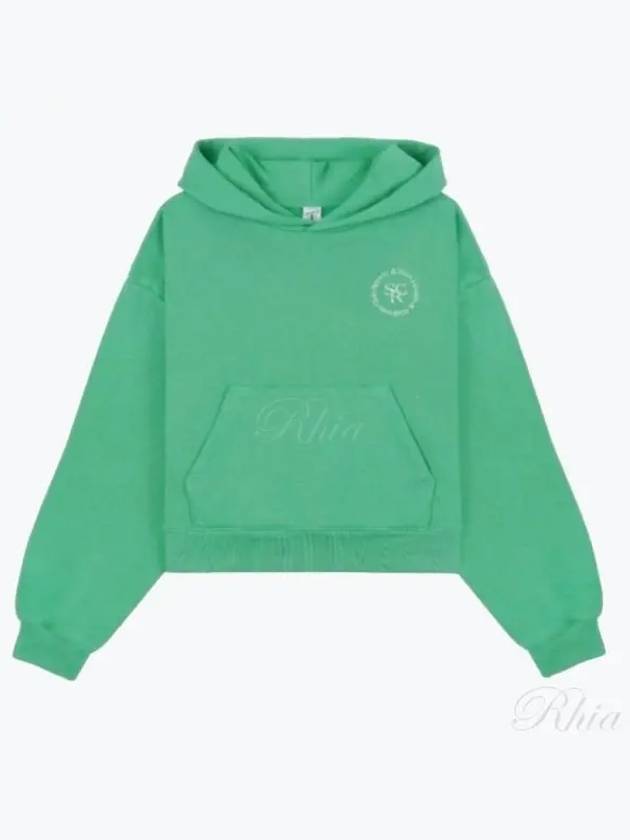 24 SRHWC Crop Hoodie Verde White WS070S405SV - SPORTY & RICH - BALAAN 1