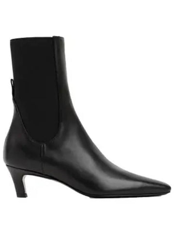 Women's Leather Middle Boots Black - TOTEME - BALAAN 1