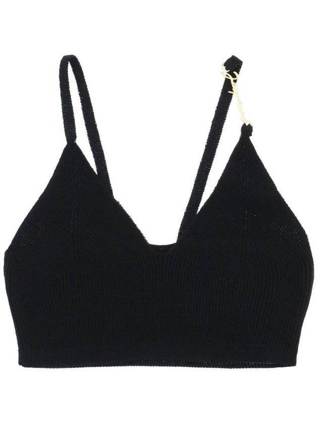 Le Bandeau Pralu Logo Knit Bra Black - JACQUEMUS - BALAAN 1