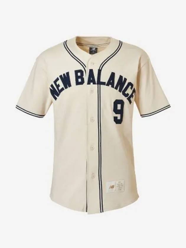 Uni Baseball Cotton Jersey 35 Beige - NEW BALANCE - BALAAN 1