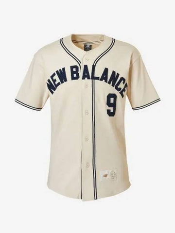 Uni Baseball Cotton Jersey 35 Beige - NEW BALANCE - BALAAN 1