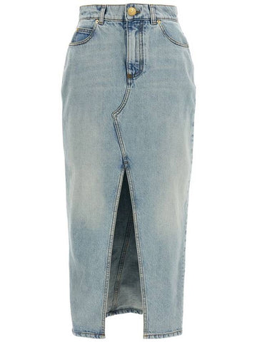 Balmain Denim Midi Skirt - BALMAIN - BALAAN 1