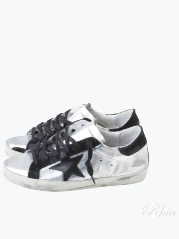 Superstar Black Tab Low Top Sneakers Silver - GOLDEN GOOSE - BALAAN 2