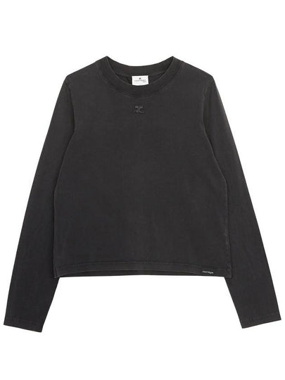 Logo long sleeve t shirt stone washed - COURREGES - BALAAN 2