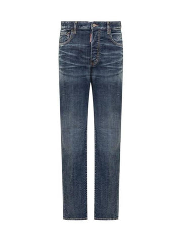 Denim Straight Pants S75LB0889S30342 470 BLUE - DSQUARED2 - BALAAN 1