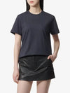 Relaxed O-Neck Short Sleeve T-Shirt Navy - GANNI - BALAAN 2