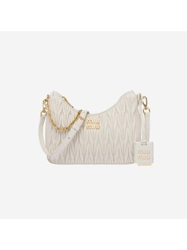 Matelasse Nappa Leather Shoulder Bag White - MIU MIU - BALAAN 1