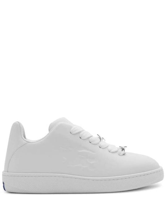 Debossed Logo Leather Low Top Sneakers White - BURBERRY - BALAAN 1