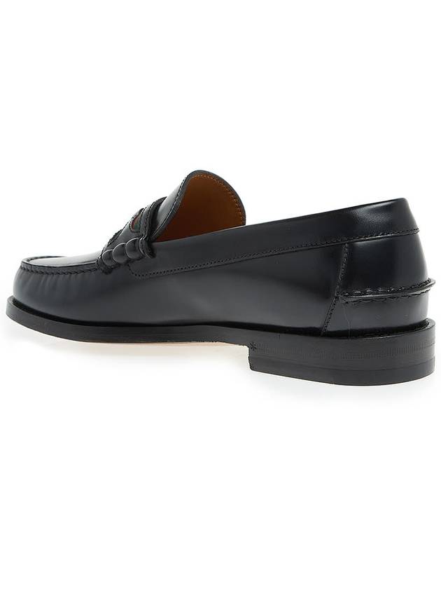 Double G Leather Loafers Black - GUCCI - BALAAN 4