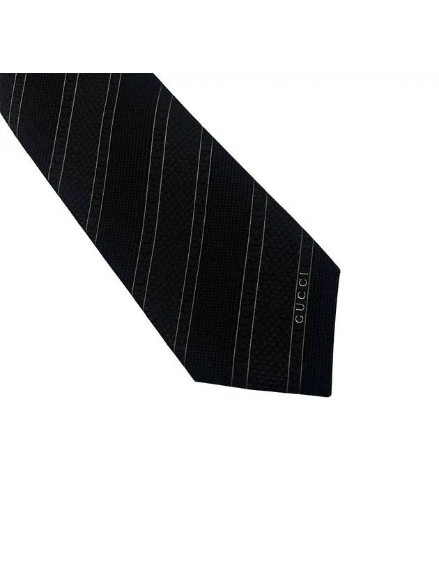 Men's Striped Tie Black - GUCCI - BALAAN 4