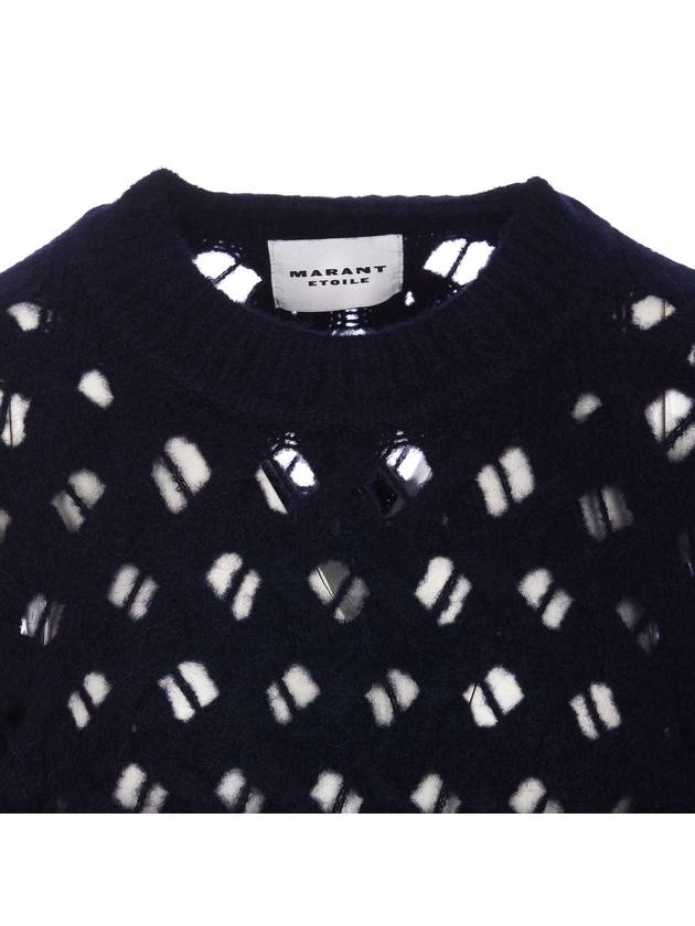 'Aurelia' Blue Crewneck Swerater In Perforated Wool Blend Woman - ISABEL MARANT ETOILE - BALAAN 4