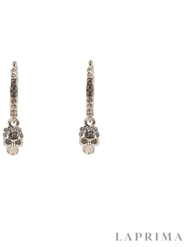 Skull Mini Creole Hoop Earrings Gold - ALEXANDER MCQUEEN - BALAAN 9