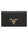 Saffiano Metal Logo Card Wallet Black - PRADA - BALAAN 2