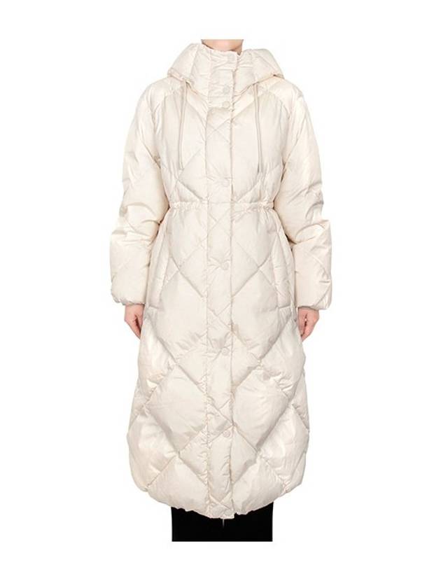 White Mirano Hooded Goose Down Jacket MIRANO 008 - MAX MARA - BALAAN 1