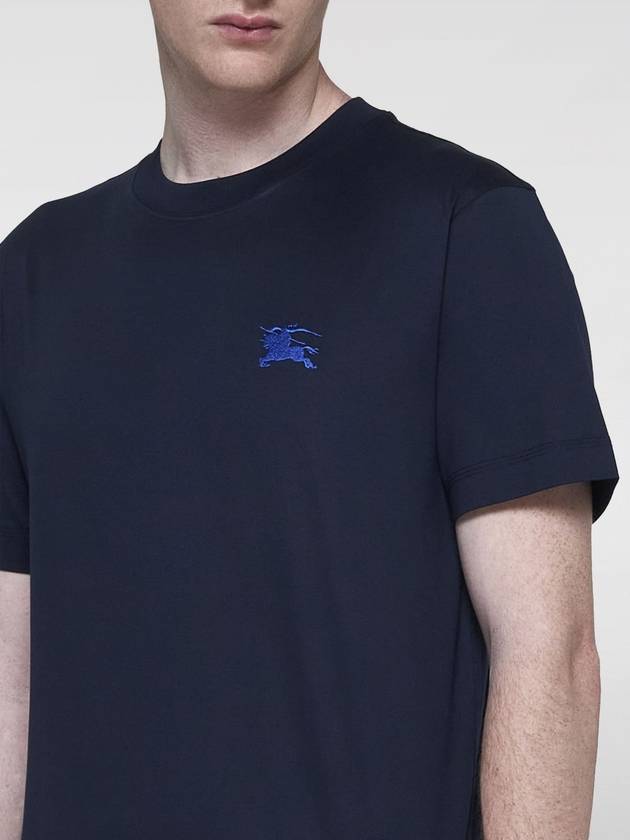 Embroidered Logo Short Sleeve T-Shirt Blue - BURBERRY - BALAAN 4