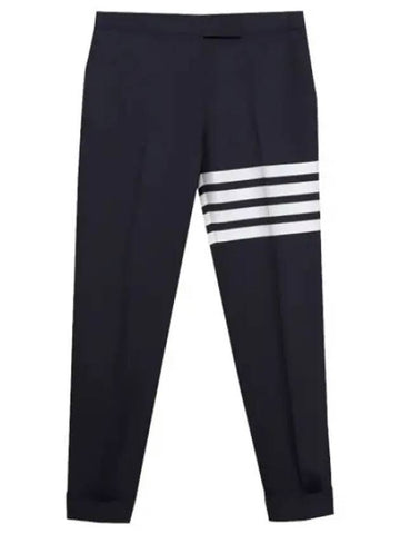 Diagonal striped low rise skinny fit plain weaving pants chino women s cotton - THOM BROWNE - BALAAN 1